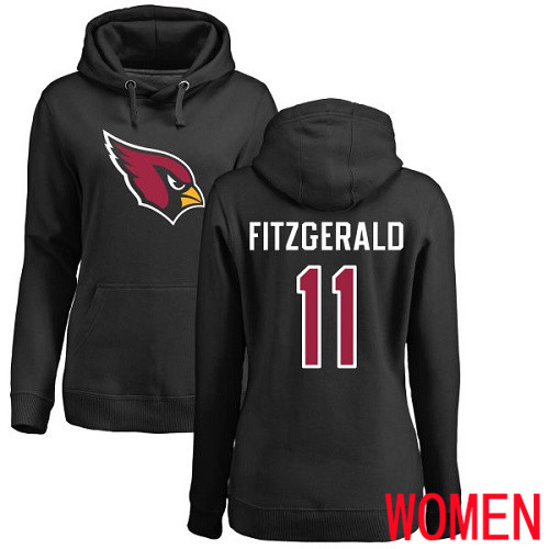 Arizona Cardinals Black Women Larry Fitzgerald Name And Number Logo NFL Football 11 Pullover Hoodie Sweatshirts